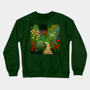 Winding Path Through a Flower Garden Crewneck Sweatshirt